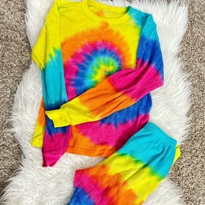XL 14-16 Girl Tie-Dye Matching Top and Bottom Pajamas